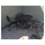 Black Wrought Iron Patio Table and Chairs