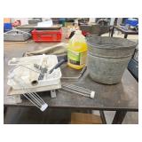 Painting Tools, pail, tray, cleaning
