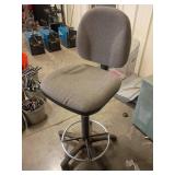Gray Fabric Adjustable Drafting Chair