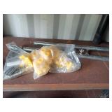 Yellow Pipe Fittings and Metal Poles Set
