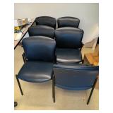 6 Blue Vinyl Office Chairs
