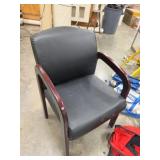 Black Faux Leather Office Guest Chair