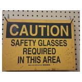Caution Safety Glasses Sign