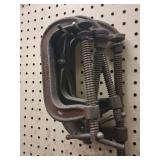 Four Heavy-Duty Iron C-Clamps