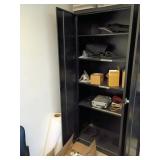 Black Metal Storage Cabinet, No Contents