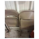 Brown Metal Folding Chairs, Pair