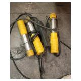 Three Portable Work Lights with Power Strip