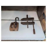 Wooden Pulley Block and Wood Hand Screw Clamp