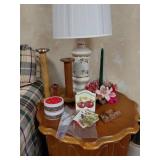 Vintage Decorative Table Lot With Lamp