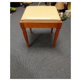 Vintage Wooden Vanity Bench with Storage