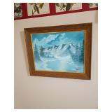 Mountain Landscape Oil Painting 19 x 15 Framed