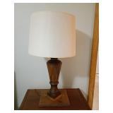 28' Wooden Table Lamp with White Shade