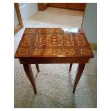 Lador Italy Inlaid Musical Jewelry Table
