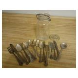 Silverplate Flatware with Ball Ideal Jar