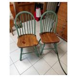 Two-Tone Wood Windsor Chairs