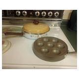 Nordic Ware Ebelskiver Pan and Floral Skillet