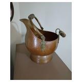 Copper and Brass Coal Scuttle, 14 x 14 Inches