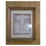 Framed Crochet Religious Wall Art