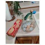 Egg Scale, Nesting Eggs, and Vintage Egg Box