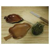 Hawaiian Monkeypod Trays, VB Owl Dish, Knife, Boar
