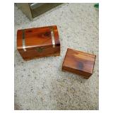Two Cedar Wood Trinket Boxes
