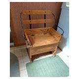 Wood and Metal Buggy Seat Entrance Bench 27x32x20i