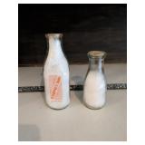 Two Glass Dairy Milk Bottles