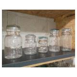 Glass Canning Jars, Atlas and Ball, 5 Pieces