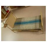 Metal and Wood Doll Bed, 15x8x7 Inches