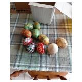 Decorative Wood and Marble Egg Collection