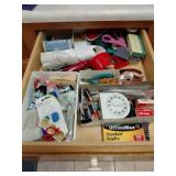 Drawer Lot of Office and Household Supplies