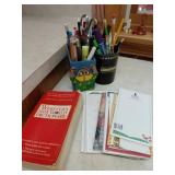 Desk Set With Dictionary, Writing Pads, And Suppli