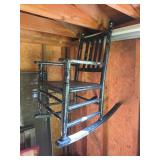Vintage Wooden Rocking Chair, Black Finish