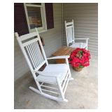White Cracker Barrel Wooden Rockers