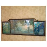 Framed Triptych Art Print, 55 x 22 Inches