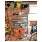 Metal Storage Shelf with Contents
