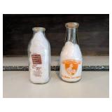 Eddy Dairy and Price's Milk Bottles Pair