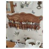 Vintage Souvenir Spoon Collection Rack