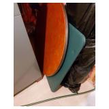 Two Folding Card Tables, Round and Square