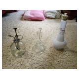 Three Decorative Glass and Lotion Bottles