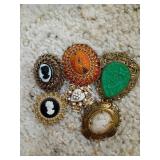 Six Decorative Brooches