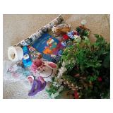 Lot: Toys, Decor, Book, Florals