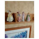 4 Vintage Porcelain Lady Figurines