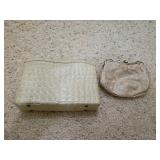 Two Vintage-Style Evening Bags, Fabric and Faux Cr