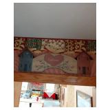 Folk Art Wooden Welcome Sign with Houses