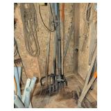 Vintage Pitchforks and Garden Tools
