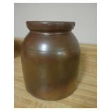 Brown Glazed Stoneware Crock 7x9 Inch