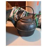 Vintage Cast Iron Teapot With Hinged Lid