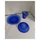 Shirley Temple Blue Depression Glass Set