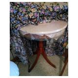 Round Wooden Pedestal Side Table
